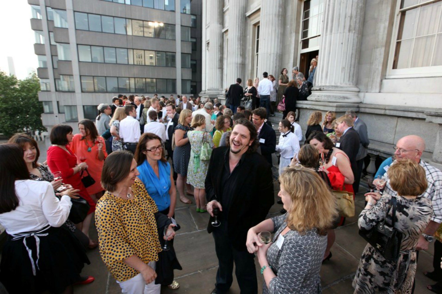 Guests on the terrace at Fishmongers' Hall before the Awards